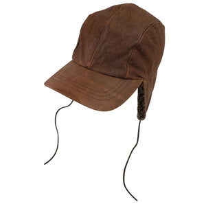 Vintage Wilson Leather Sherpa Lined Baseball Trapper Hat - M