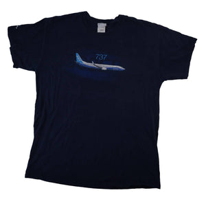 Vintage Boeing 737 Airplane Graphic T Shirt - L
