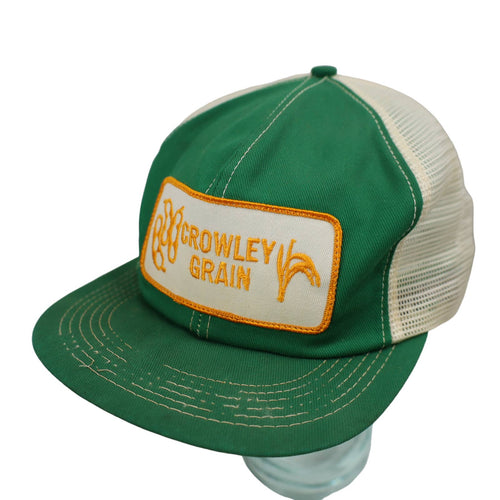 Vintage K-Products Crowley Grains Patch Mesh Snapback Hat - OS