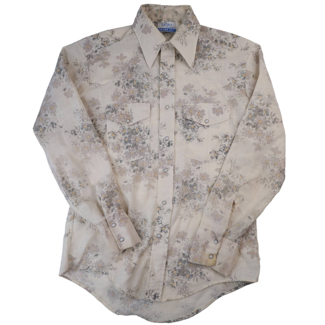 Vintage Meryn's Mark II Allover Floral Print Pearl Snapdown Western Shirt - M