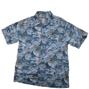 Vintage Quicksilver Landscape Print Hawaiian Shirt - L