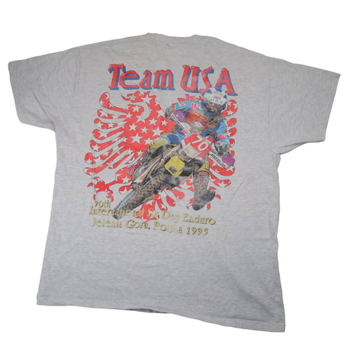 Vintage 1995 Enduro Motorcycle Racing Graphic T Shirt - XL