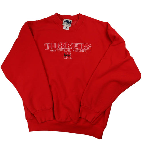 Vintage University of Nebraska Huskers Embroidered Spellout Sweatshirt - XL