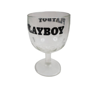Vintage Playboy Spellout Glass Chalice Cup - OS