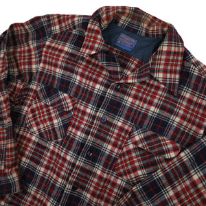 Vintage Pendleton %100 Wool Loop Collar Flannel Shirt - XXL