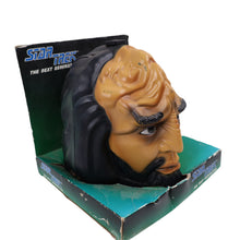 Load image into Gallery viewer, Vintage 90s Star Trek The Next Generation Worf Talking Head Container Lunch Box