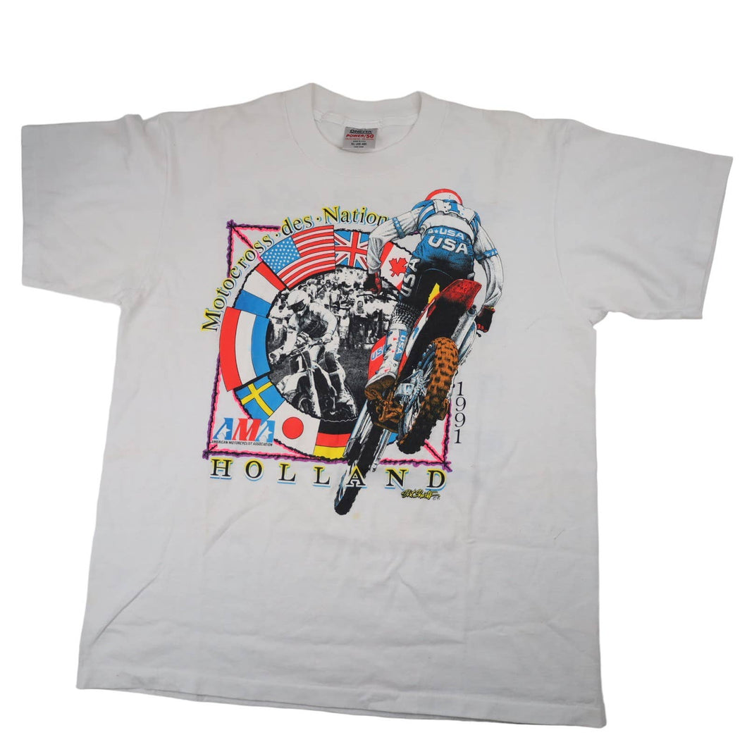 Vintage 1991 Enduro Motorcycle Racing Graphic T Shirt - XL