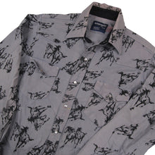 Load image into Gallery viewer, Vintage Wrangler Allover Horse Print Pearl Snap Down Western Shirt  - L