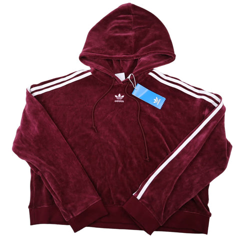 NWT Adidas Originals Velvet Crop Top Hoodie - WMNS M