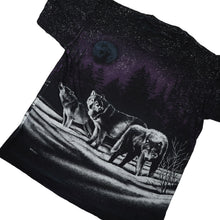 Load image into Gallery viewer, Vintage Wolf Night Scene Allover Print Graphic T Shirt