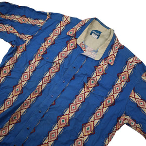 Vintage Wrangler Southwestern Aztec Print Pearl Snap Down Shirt - XXL