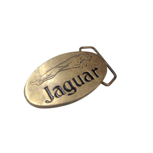 Vintage Jaguar Solid Brass Belt Buckle - 3.25"