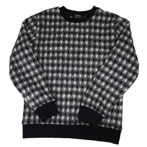 A.P.C Rue Madame Paris Mohair Blend Check Sweater - M