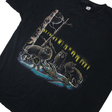 Load image into Gallery viewer, Vintage Wolf Night Scene Graphic T Shirt - XL