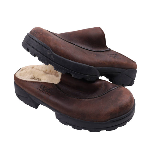 UGG 5384 Fur Line Chunky Leather Mules - WMNS 10