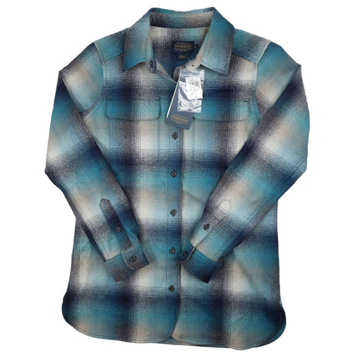 NWT Pendleton Shadow Plaid Wool Flannel Shirt - XS