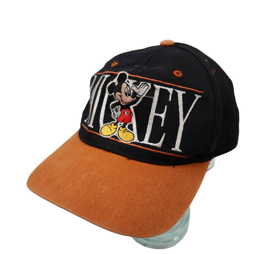 Vintage Disney Mickey Mouse Spellout Snapback Hat - OS
