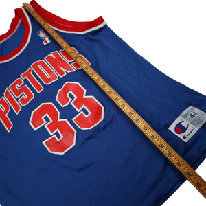 Vintage Champion Detroit Pistons #33 Grant Hill Jersey - L