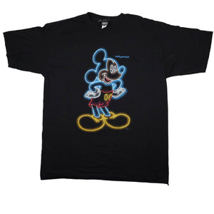 Vintage Disney Mickey Mouse Neon Glow Graphic T Shirt - XXL
