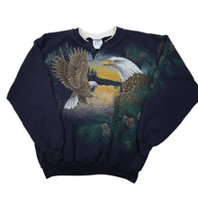 Load image into Gallery viewer, Vintage Allover Print Big Eagle Graphic Sweatshirt - XXL