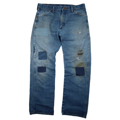 Vintage Wrangler Distressed Patched Denim Jeans - 34