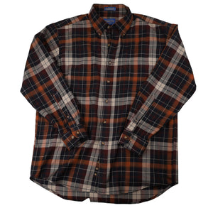 Pendleton Sir Pendleton %100 Worsted Wool Plaid Tartan Button Down Shirt - L