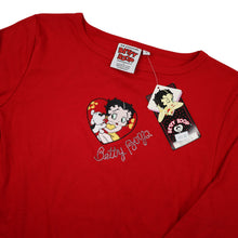Load image into Gallery viewer, Vintage Y2k NWT Betty Boop Embroidered Dog Heart Rhinestone T Shirt - WMNS S