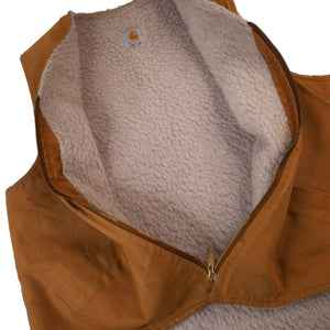Vintage Distressed Carhartt Sherpa Lined Canvas Vest - XL