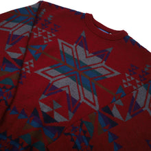 Load image into Gallery viewer, Vintage Pendleton Western Wear Aztec Snowflake Knit %100 Wool Sweater - L