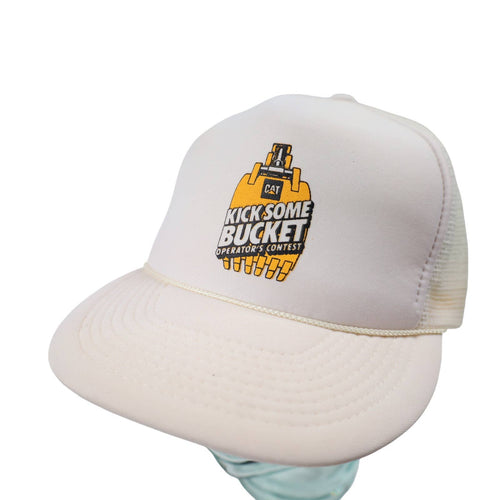 Vintage Cat Kick Some Bucket Mesh Trucker Hat - OS