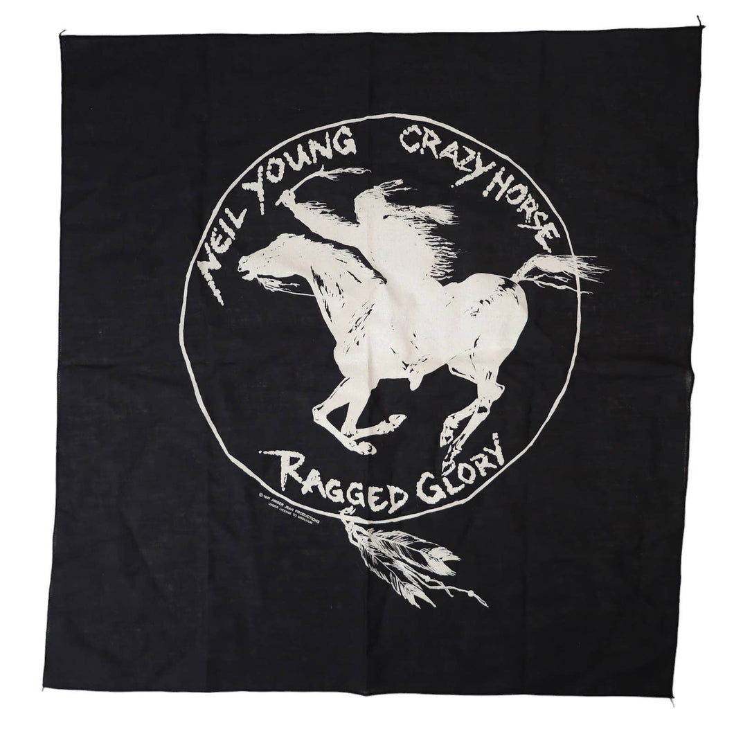 Vintage 1991 Neil Young Crazyhorse Ragged Glory Bandana - 22