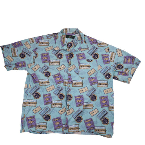 Vintage Orvis Allover Fishing Print Button Down Shirt  - XL