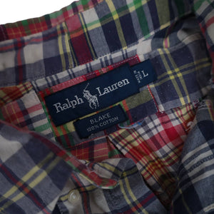 Vintage Polo Ralph Lauren Plaid Patchwork Button Down Shirt - L