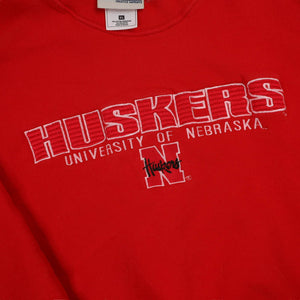Vintage University of Nebraska Huskers Embroidered Spellout Sweatshirt - XL