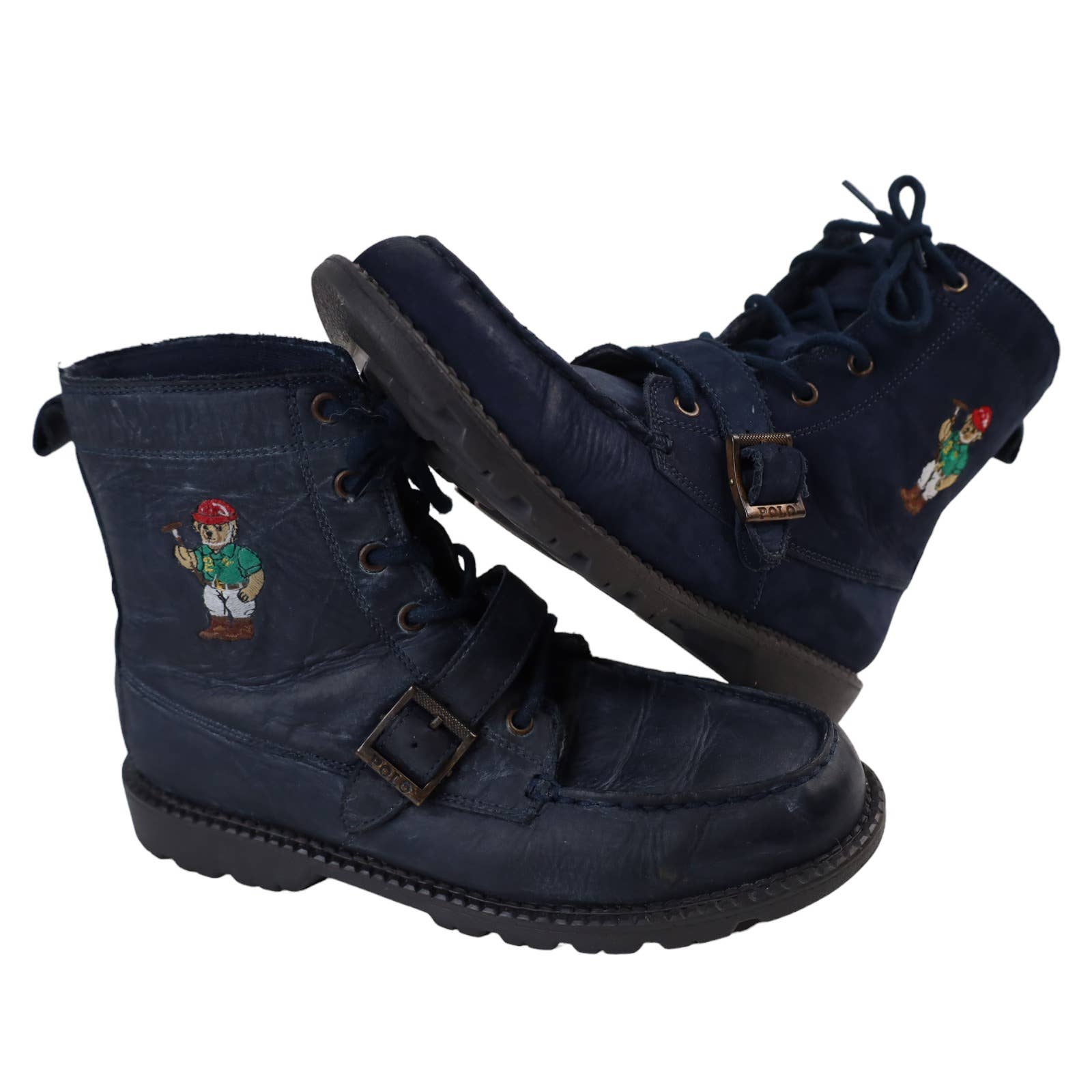 Fashion navy blue polo boots