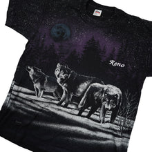 Load image into Gallery viewer, Vintage Wolf Night Scene Allover Print Graphic T Shirt
