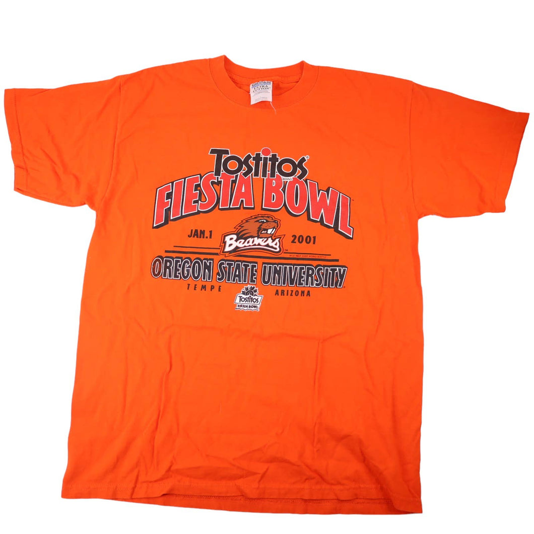 Vintage 2001 Oregon State Beavers Fiesta Bowl Graphic T Shirt - L
