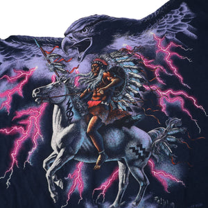 Vintage Habitat Native American Lightening Eagle Graphic T Shirt - XL