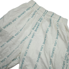 Load image into Gallery viewer, Vintage Gimmie USA Vertical Repeat Spellout Shorts - L