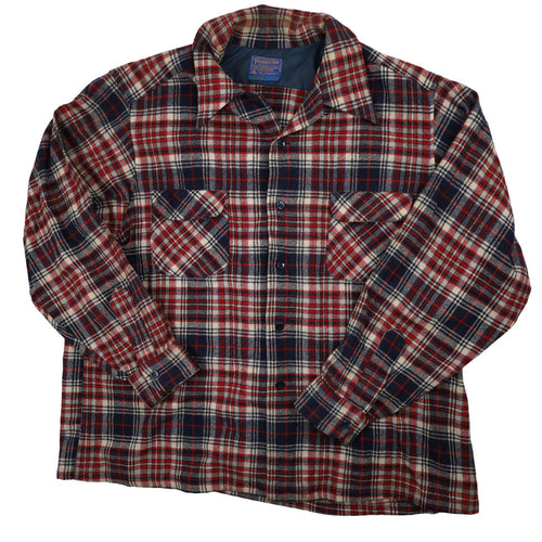 Vintage Pendleton %100 Wool Loop Collar Flannel Shirt - XXL
