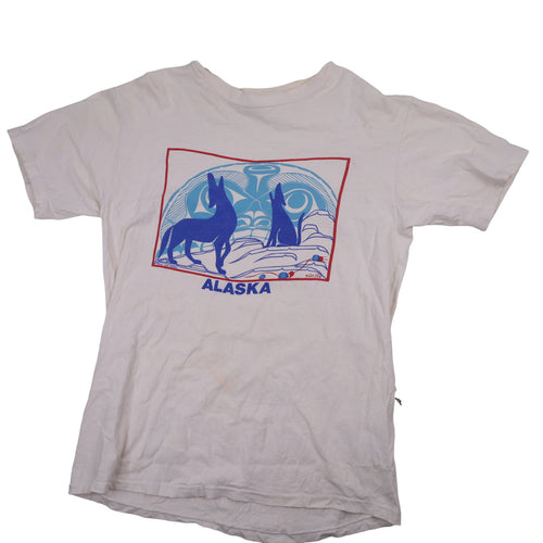 Vintage Alaska Native American Wolf Artwork Graphic T Shirt - L