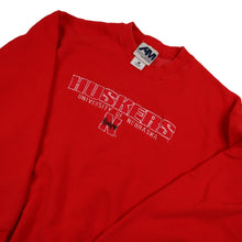 Load image into Gallery viewer, Vintage University of Nebraska Huskers Embroidered Spellout Sweatshirt - XL