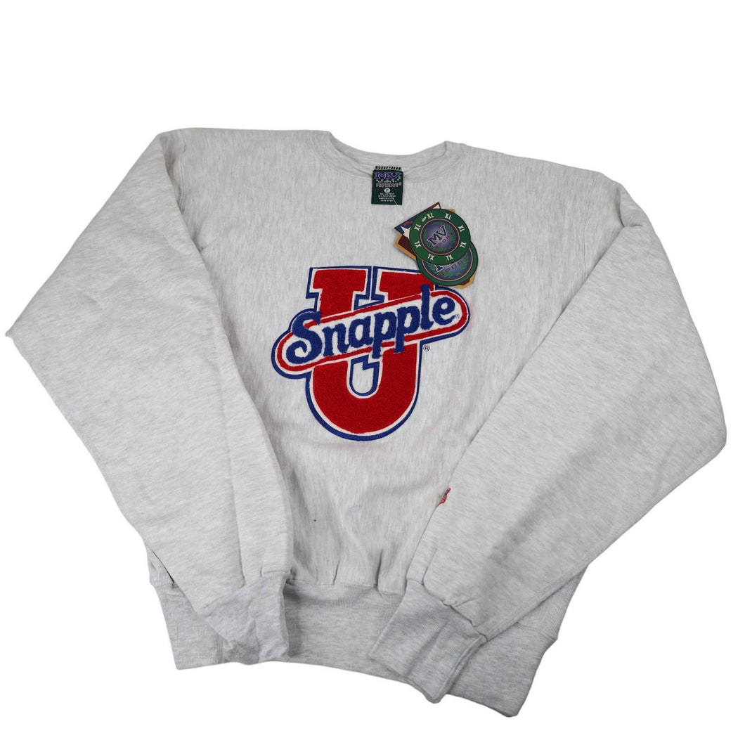 Vintage NWT Snapple University Varsity Patch Sweatshirt - XL