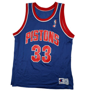 Vintage Champion Detroit Pistons #33 Grant Hill Jersey - L