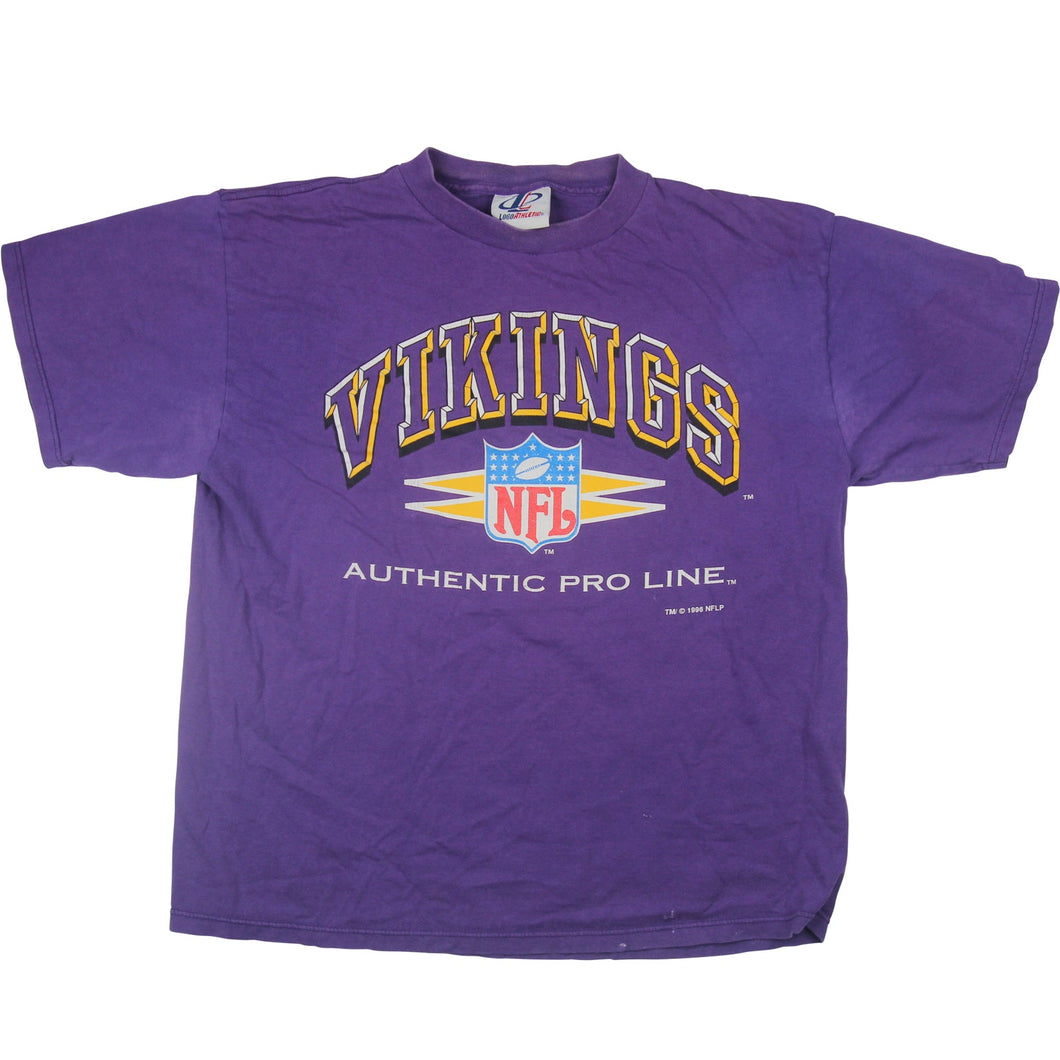 Vintage 1996 Logo Athletics Minnesota Vikings Graphic T Shirt - L