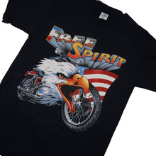 Load image into Gallery viewer, Vintage Free Spirit Motorcycled Eagle Graphic T Shirt - M