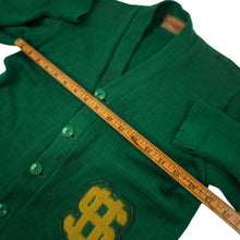 Load image into Gallery viewer, True Vintage Dehen Collegiate Letterman Dollar Sign Patch Knit Wool Sweater- WMNS S