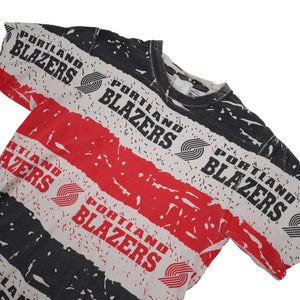 Vintage Portland Trailblazers Allover Print Graphic T Shirt - M