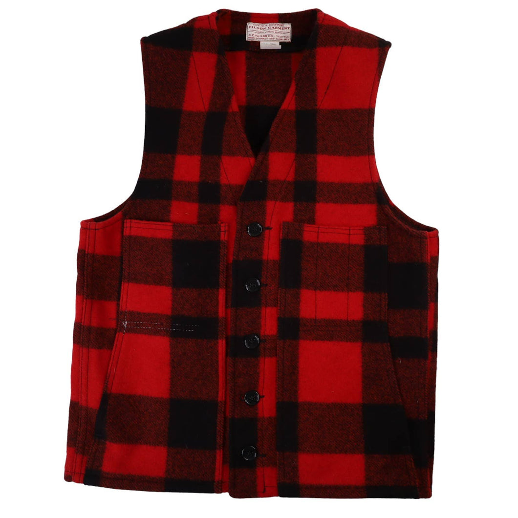 Vintage Filson Mackinaw %100 Wool Buffalo Plaid Vest - S