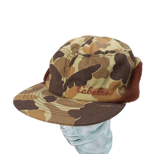 Vintage Cabela's Duck Camo Trapper Hat - XL